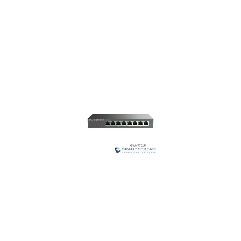 Switch No Administrable de 8 puertos Gigabit con 4 puertos Poe hasta 60W de salida compatible con GWN Cloud  carcasa metalica NM