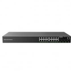 Switch Administrable Grandstream (GWN7802) 16 puertos Gigabit  2 SFP. Capa 2  FANLESS QoS para Audio y Video TL1