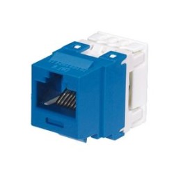 Conector Jack Estilo 110 (de Impacto) Tipo Keystone Categoria 6 De 8 Posiciones Y 8 Cables Color Azul