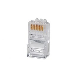 Plug Rj45 Cat5e Para Cable Utp Calibre 22 A 26 Awg Chapado En Oro De 50 Micras