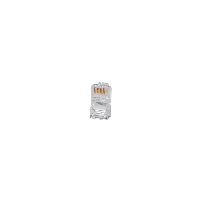 Plug Rj45 Cat5e Para Cable Utp Calibre 22 A 26 Awg Chapado En Oro De 50 Micras