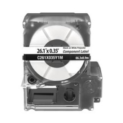 Casete De Etiquetas De Vinilo De Cinta Continua Color Negro Sobre Blanco Uso Interior/exterior 12 (0.5 In) Mm De Ancho X 7 Metro
