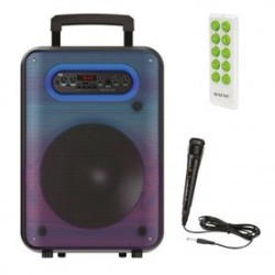 Bafle Karaoke NECNON Bluetooth 12 pulgadas NB12F TWS Incluye Microfono Alambrico Control Remoro  IDCARDKR2K