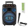 Bafle Karaoke NECNON Bluetooth 8 pulgadas NB08W TWS Incluye Microfono Alambrico Control Remoto Radio FM Micro SD USB AUX 3.5MM I
