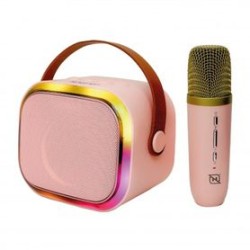 Bocina Bluetooth Karaoke NECNON NB203 Micreofono Inalambrico BT 5.3 Atenuador De Voz  Radio FM Micro SD USB AUX 3.5MM 5 Watts RM