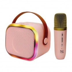 Bocina Bluetooth Karaoke NECNON NB203 Micreofono Inalambrico BT 5.3 Atenuador De Voz  Radio FM Micro SD USB AUX 3.5MM 5 Watts RM