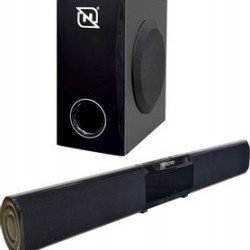 BARRA DE SONIDO Y SUBWOOFER NSB01W PREMIUMCONEXION OPTICO DIG RADIO FM MICRO SD USB AUX 3.5MM SUPERBASS 40 WATTS RMS NEGRO TL1