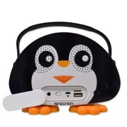 Bocina Bluetooth Karaoke Micrófono Alámbrico NBKKIDS KARAOKE BT USB AUX 3.5  RADIO FM Lector Micro SD PINGÜINO TL1