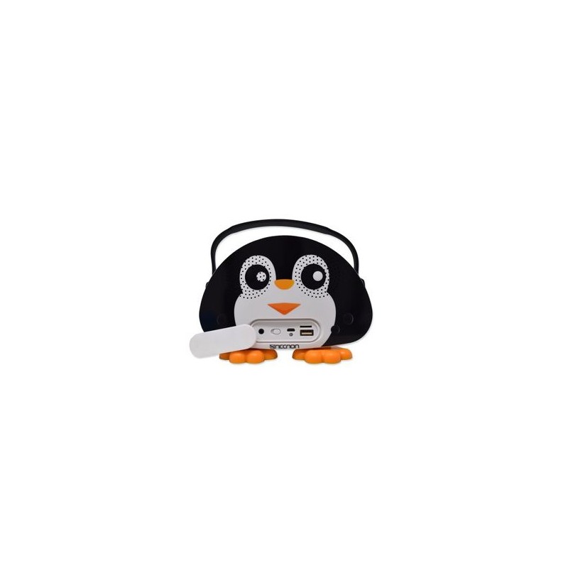 Bocina Bluetooth Karaoke Micrófono Alámbrico NBKKIDS KARAOKE BT USB AUX 3.5  RADIO FM Lector Micro SD PINGÜINO TL1