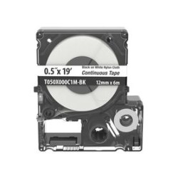 Casete De Etiquetas De Nylon De Cinta Continua Color Negro Sobre Blanco Uso Interior/exterior 12 (0.5 In) Mm De Ancho X 6 Metros