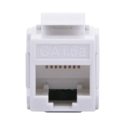 Acoplador Utp Cat6a Hembra Rj45 A Rj45 Hembra Color Blanco