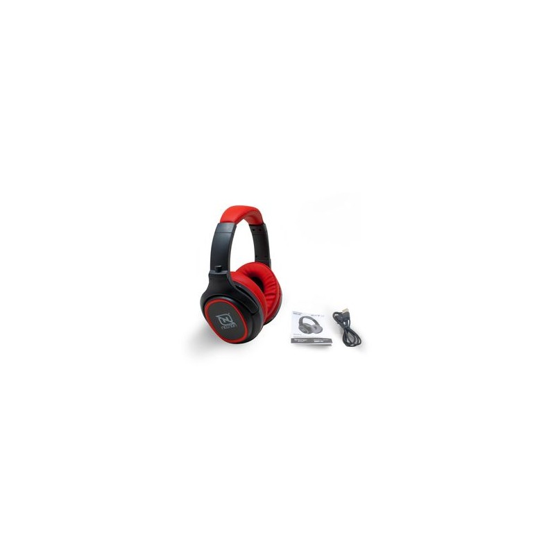 AUDIFONOS OVEREAR BLUETOOTH NBH02 SIMULACION CANCELACION DE RUIDO 3.5MM RADIO FM MICRO SD 3.5MML MANOS LIBRES TYPE C ROJO NMG-30