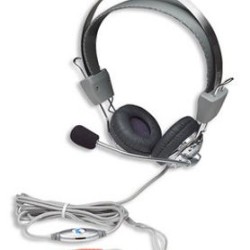 175517 Audifonos Estéreo Micrófono con extensión metálica flexible y Diadema de acero inoxidable. TL1