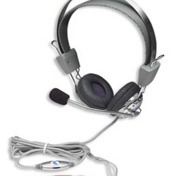175517 Audifonos Estéreo Micrófono con extensión metálica flexible y Diadema de acero inoxidable. TL1