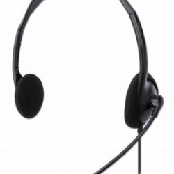 Audifono con Micrófono MANHATTAN 179850 Diadema Negro USB TL1