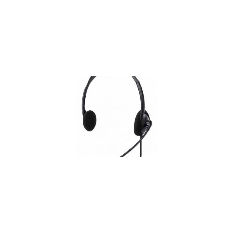 Audifono con Micrófono MANHATTAN 179850 Diadema Negro USB TL1