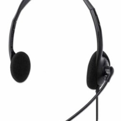 Audifono con Micrófono MANHATTAN 179850 Diadema Negro USB TL1
