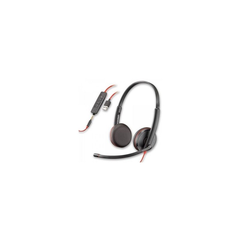 Diadema Blackwire Marca Plantronics (C3225 USBA) USBA y 3.5 mm binaural TL1