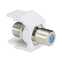 Módulo Acoplador Coaxial Tipo F Keystone De 75 Ohms 3.0 Ghz Color Blanco