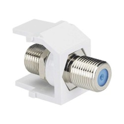Módulo Acoplador Coaxial Tipo F Keystone De 75 Ohms 3.0 Ghz Color Blanco