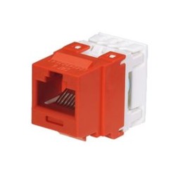Conector Jack Estilo 110 (de Impacto) Tipo Keystone Categoria 6 De 8 Posiciones Y 8 Cables Color Rojo