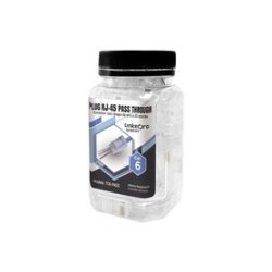 Bote Con 100 Plugs Pass Through Rj45 Cat6 Sin Blindaje Chapado De Oro A 30 Micras Para Durabilidad Extrema