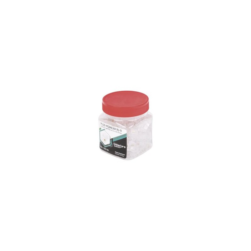 Bote Con 100 Piezas De Plug Modular Tipo Rj11 De 4 Contactos Chapado De Oro A 50 Micras