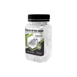 Bote Con 100 Plugs Pass Through Rj45 Cat5e Sin Blindaje Chapado De Oro A 30 Micras Para Durabilidad Extrema