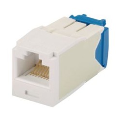 Conector Jack Rj45 Estilo Tg Minicom Categoria 6a De 8 Posiciones Y 8 Cables Color Blanco