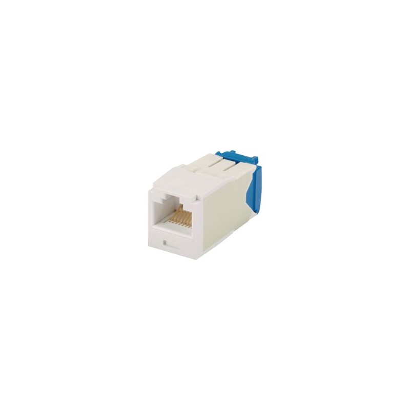 Conector Jack Rj45 Estilo Tg Minicom Categoria 6a De 8 Posiciones Y 8 Cables Color Blanco