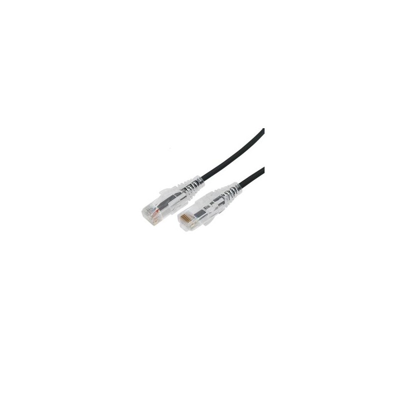 Cable De Parcheo Slim Utp Cat6a  1 M Negro Diámetro Reducido (28 Awg)