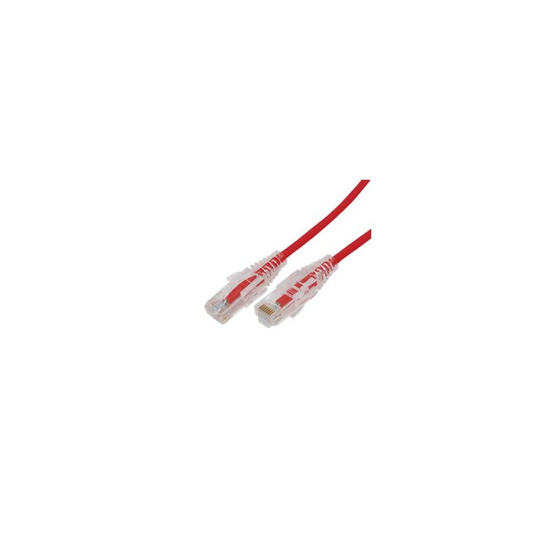 Cable De Parcheo Slim Utp Cat6a  0.5 M Rojo Diámetro Reducido (28 Awg)