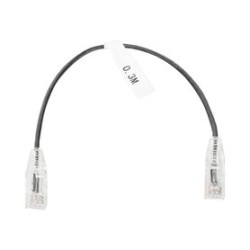 Cable De Parcheo Slim Utp Cat6  30 Cm Negro Diámetro Reducido (28 Awg)