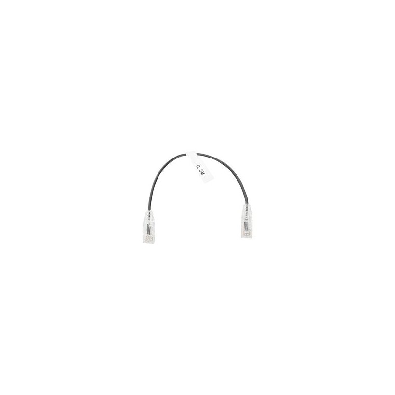 Cable De Parcheo Slim Utp Cat6  30 Cm Negro Diámetro Reducido (28 Awg)