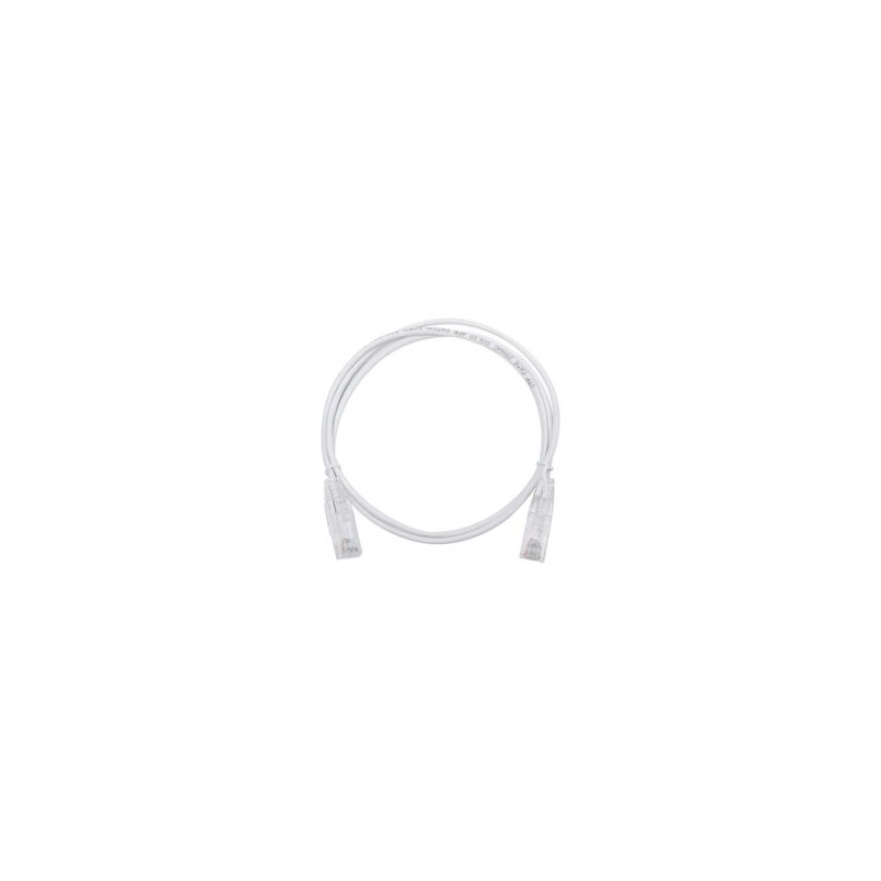 Cable De Parcheo Slim Utp Cat6  1 Metro Blanco Diámetro Reducido (28 Awg)
