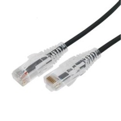 Cable De Parcheo Slim Utp Cat6a  5 M Negro Diámetro Reducido (28 Awg)