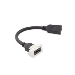 Adaptador Hdmi Con Pigtail Hembrahembra Para Video 720 1080p 4k Uhd Compatible Con Faceplates Max Siemon De 2 Salidas Color Blan