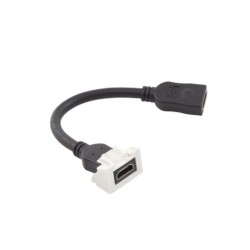 Adaptador Hdmi Con Pigtail Hembrahembra Para Video 720 1080p 4k Uhd Compatible Con Faceplates Max Siemon De 2 Salidas Color Blan