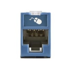 Jack Ultramax Cat5e Utp Montaje Hibrido En Placa De Pared (plano Y Angulado) Color Azul Punch Down