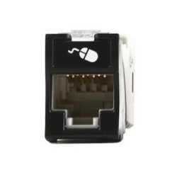 Jack Ultramax Cat5e Utp Montaje Hibrido En Placa De Pared (plano Y Angulado) Color Negro Punch Down