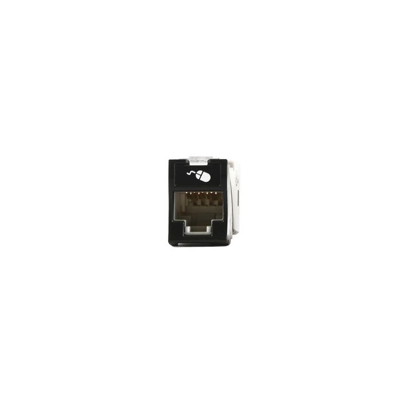 Jack Ultramax Cat5e Utp Montaje Hibrido En Placa De Pared (plano Y Angulado) Color Negro Punch Down