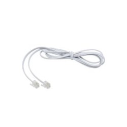 Cable Telefónico Rj11 Plano Color Blanco 1.5m