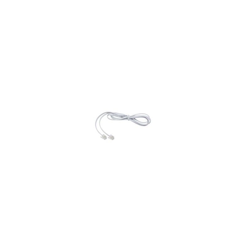 Cable Telefónico Rj11 Plano Color Blanco 1.5m