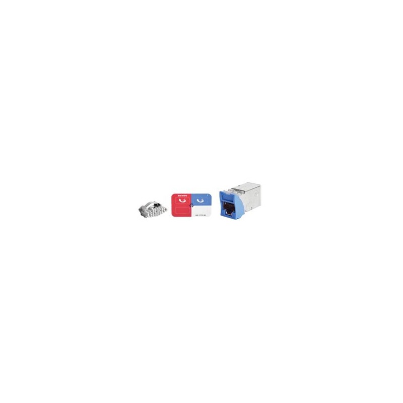 Jack Zmax Cat6a Blindado Montaje Hibrido En Placa De Pared (plano Y Angulado) Color Azul