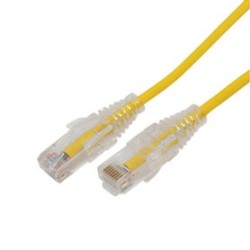 Cable De Parcheo Slim Utp Cat6a  0.5 M Amarillo Diámetro Reducido (28 Awg)