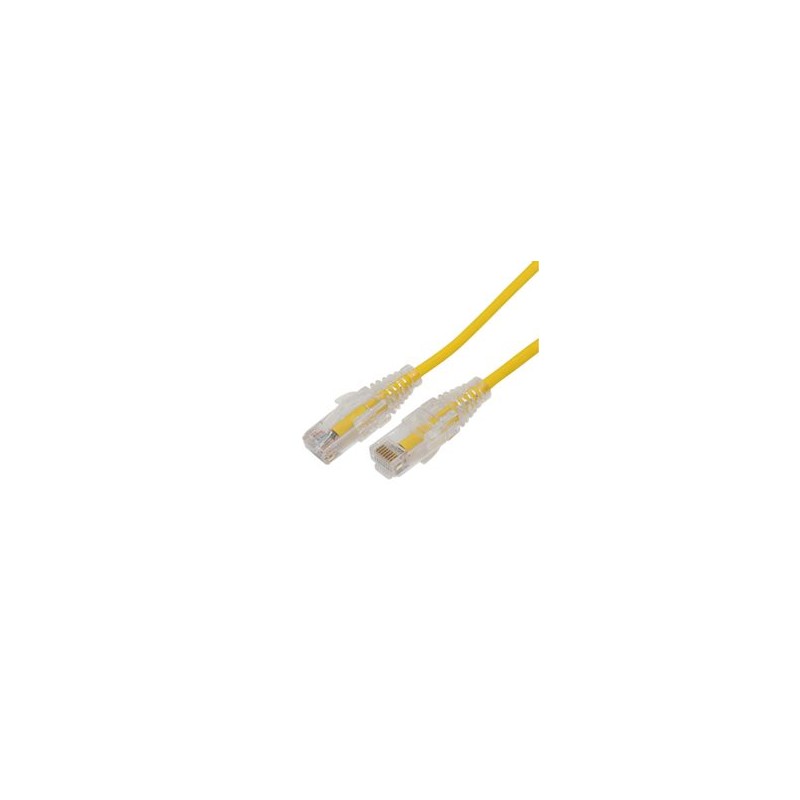 Cable De Parcheo Slim Utp Cat6a  0.5 M Amarillo Diámetro Reducido (28 Awg)