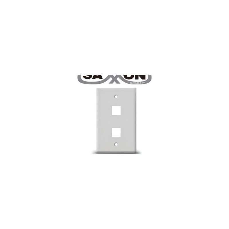 Saxxon A1752a  Placa De Pared / Vertical / 2 Puertos Tipo Keystone / Color Blanco