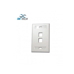 Sbetech Sbe25172pwt  Placa De Pared De 2 Puerto Color Blanco Para Conectores Jack Rj 45  Keystone