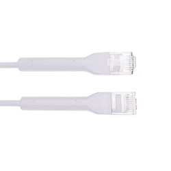 Cable De Parcheo Ultra Slim Con Bota Flexible Utp Cat6  0.20 Cm Blanco Diámetro Reducido