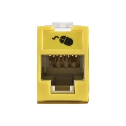 Jack Ultramax Cat5e Utp Montaje Hibrido En Placa De Pared (plano Y Angulado) Color Amarillo Punch Down